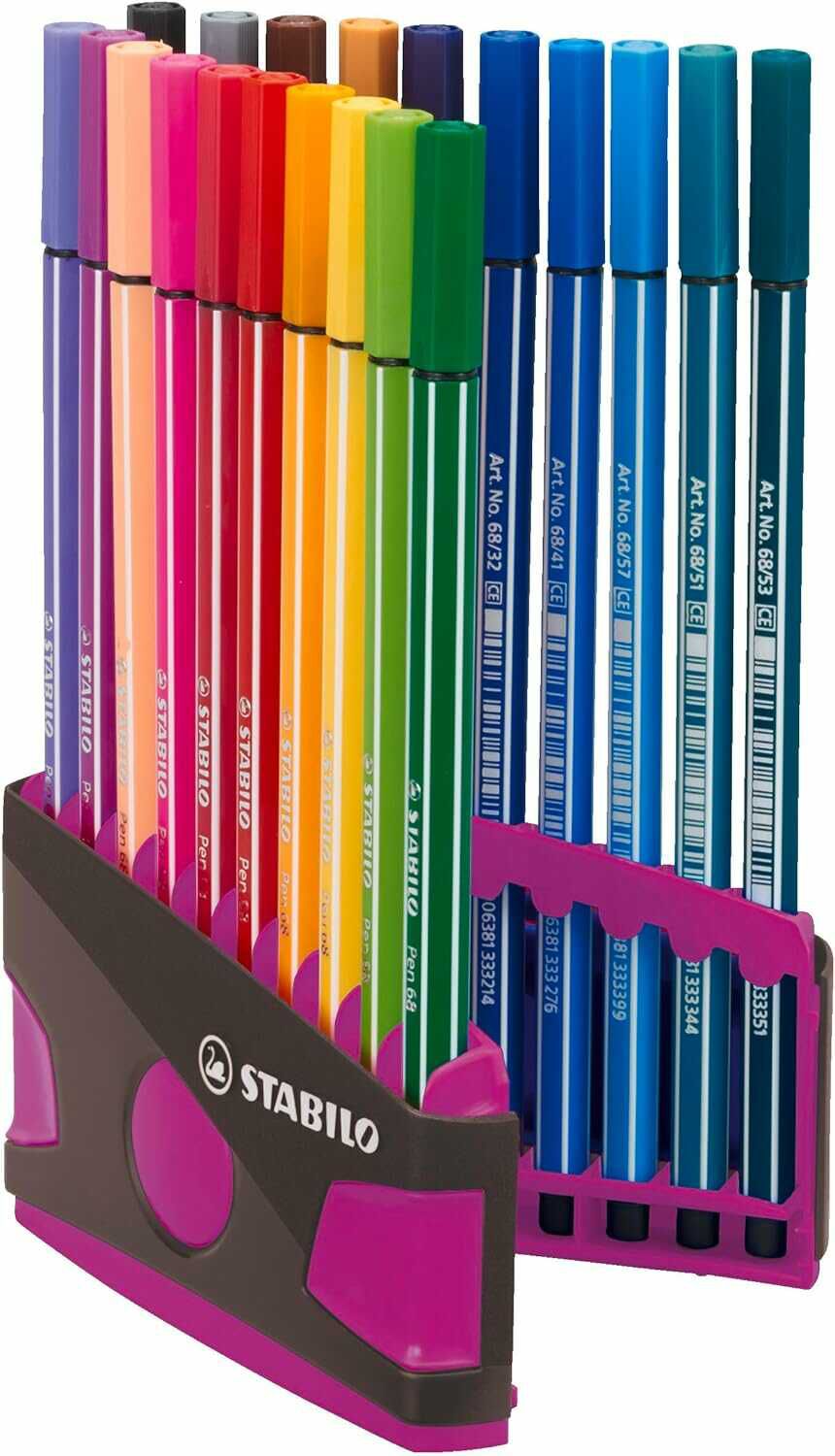 STABILO Premium Filzstift Pen 68 ColorParade in anthrazit/pink mit Hängelasche   20er Pack 14,02€ statt  20,99€