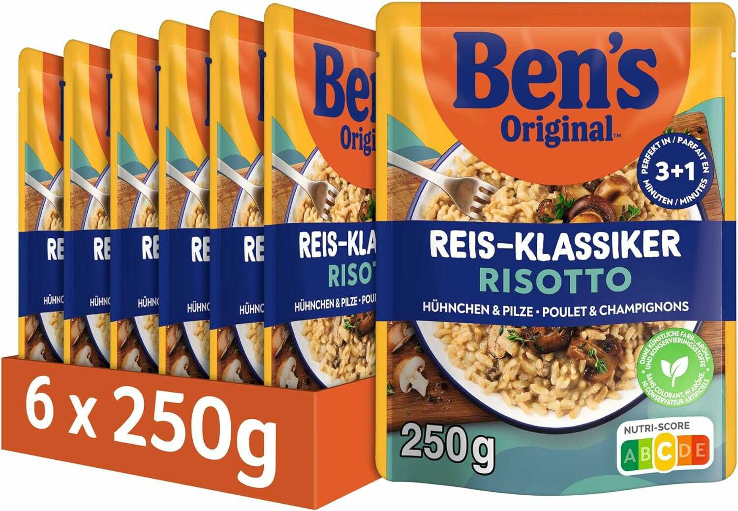 BENS ORIGINAL Risotto mit Hühnchen und Pilze 6x250g 8,89€ statt  17,94€