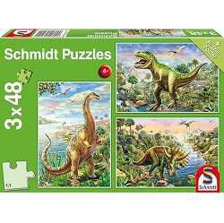 Schmidt Spiele Kinderpuzzle Abenteuer mit den Dinosauriern (3x48 Teile) für 6,82€ (Vergleich: 8,79€)