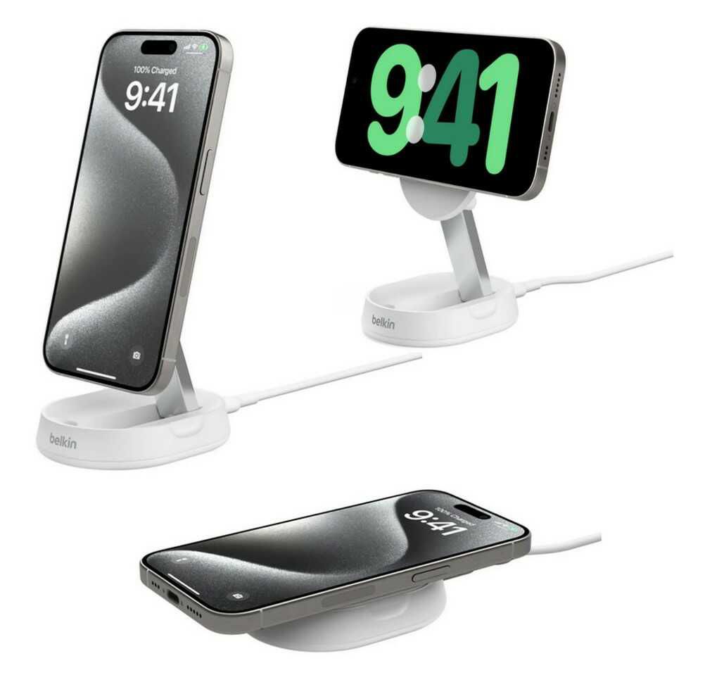 Belkin BoostCharge Pro Verstellbare kabellose magnetische Ladestation mit Qi2 (15W) inkl. 1,5 m USB C auf USB C Kabel (ohne Netzteil) für 29,99€ statt 39,99€