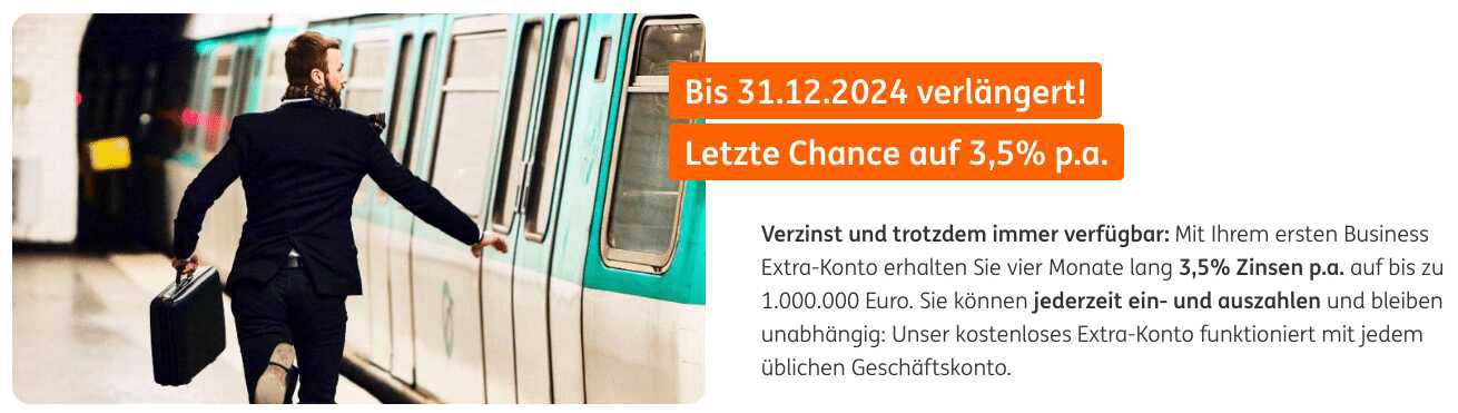 ING: Business Tagesgeld mit 3,5% p.a. für 4 Monate