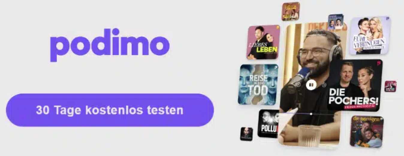 Podimo gratis testen: 30 Tage unbegrenzt Hörbücher und Podcasts hören