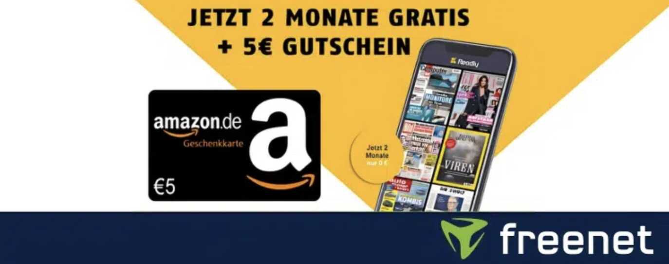 GRATIS 2 Monate Readly kostenlos + 5€ Amazon Gutschein