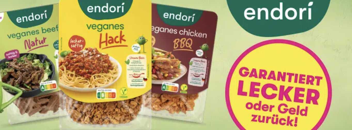 endori gratis testen: vegane Nuggets, Bratwurst, Hack Aktionszeitraum: 01.01. – 14.02.2025