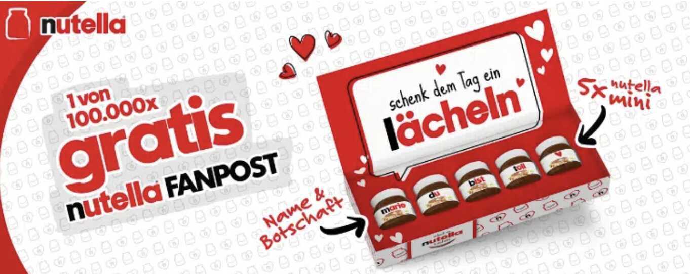 nutella Fanpost: 2 Aktionsgläser kaufen & nutella Fanpost verschicken