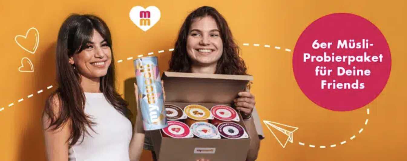 Gratis mymuesli Probierpaket: jetzt für den mymuesli Club anmelden (MBW: 10€)