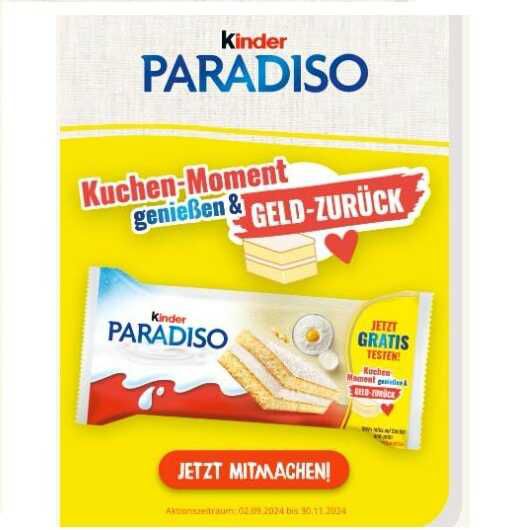 kinder Paradiso 4er Packung GRATIS bis zum 30.11.24