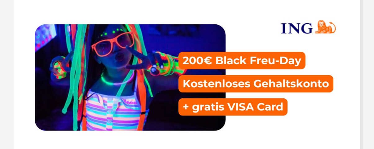 ING: 200€ Prämie für kostenloses Girokonto (1.000€ Geldeingang / U28)