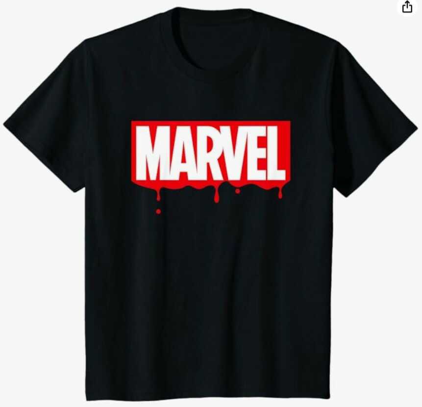 Marvel Logo T Shirt   Dripping Letters Halloween (für Erwachsene und Kinder) für 16,99€ statt 20€