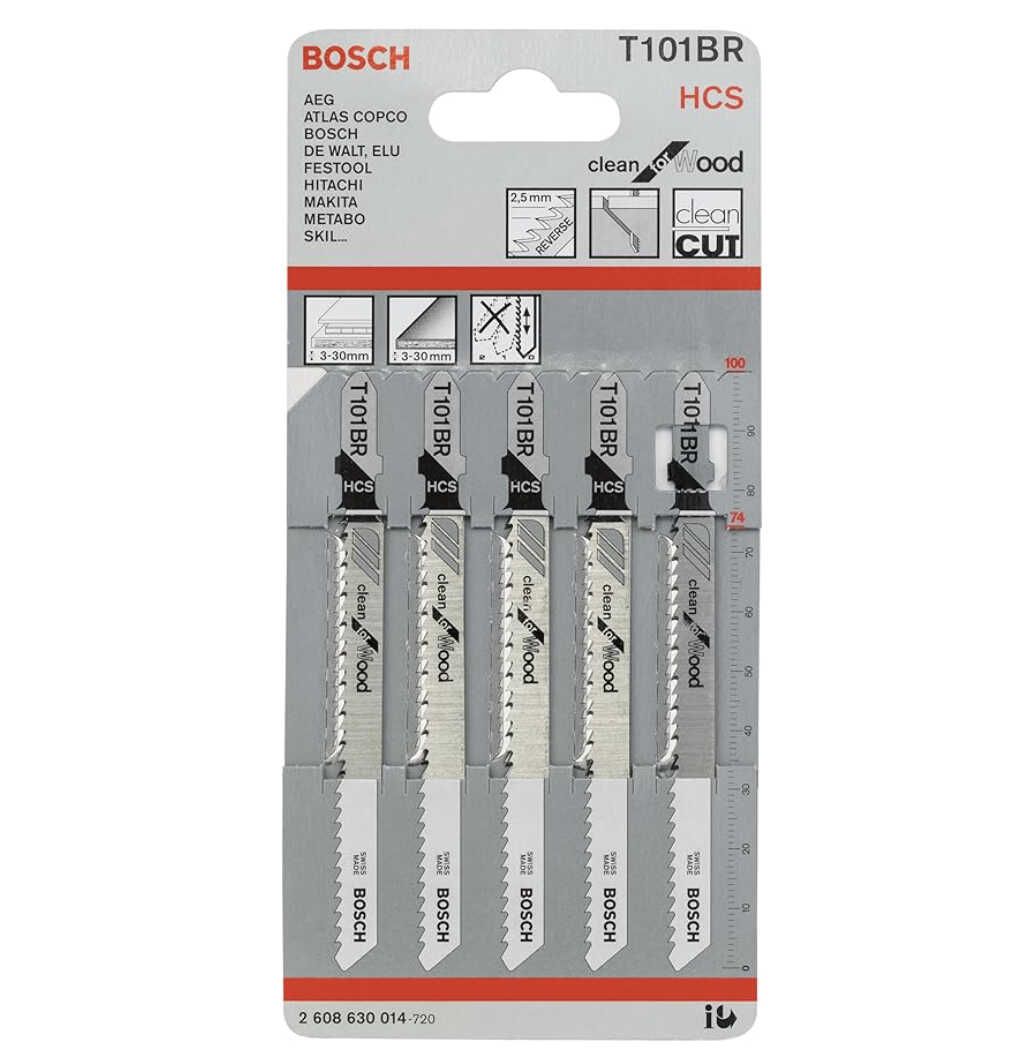 5x Bosch T 101 BR Clean for Wood Stichsägeblatt ab 4,90€ statt 10,06€