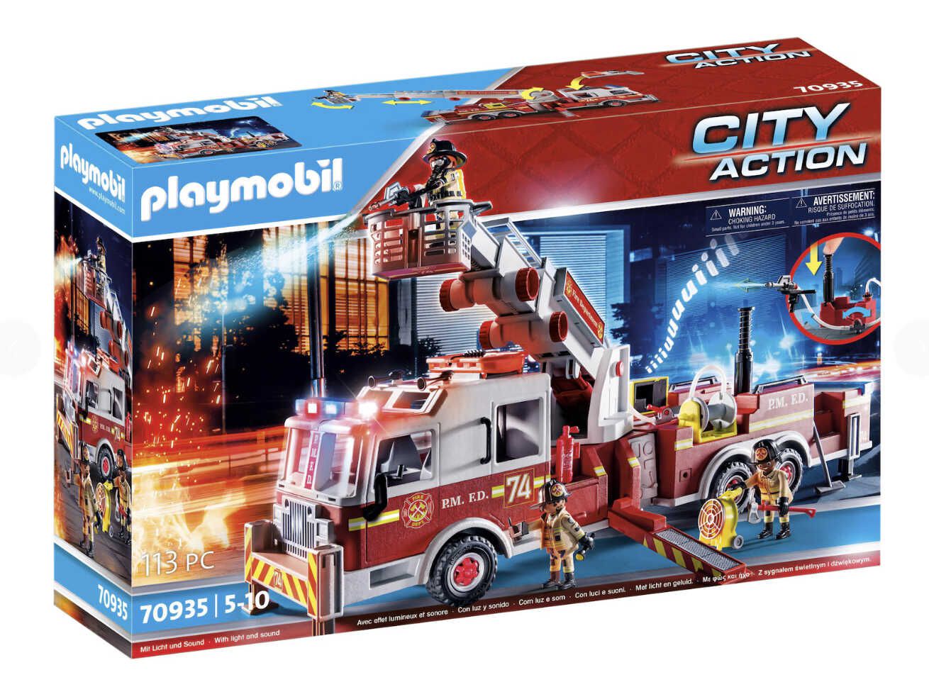 Playmobil Feuerwehr Fahrzeug: US Tower Ladder (70935) für 49€ statt 59,90€