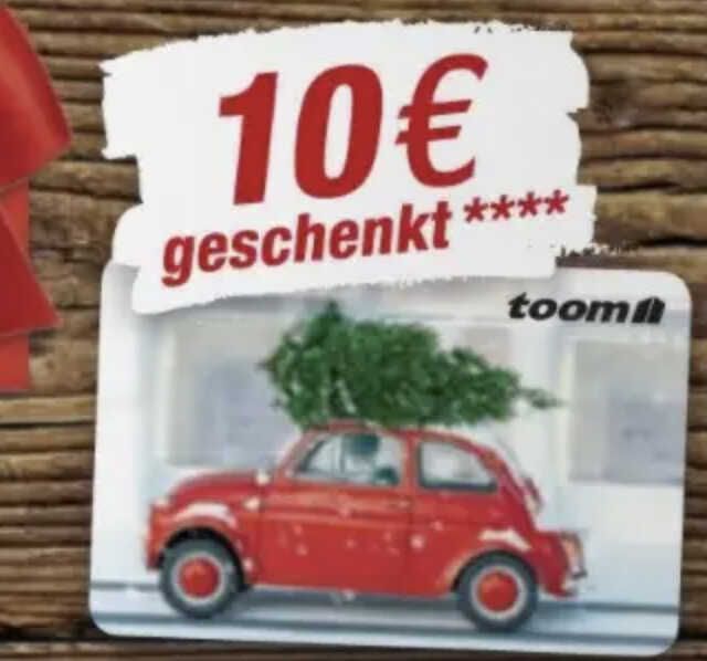 toom Geschenkaktion: 10€ Gutschein beim Kauf eines 50€ Gutscheins