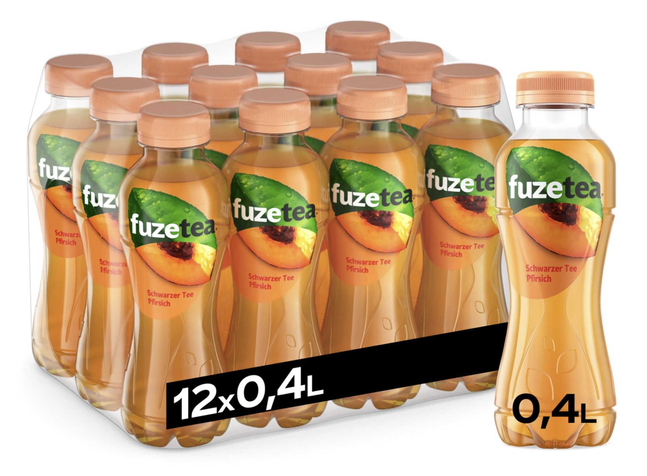 12x 400 ml Fuze Tea Schwarzer Tee Pfirsich für 8,99€ + 3€ Pfand