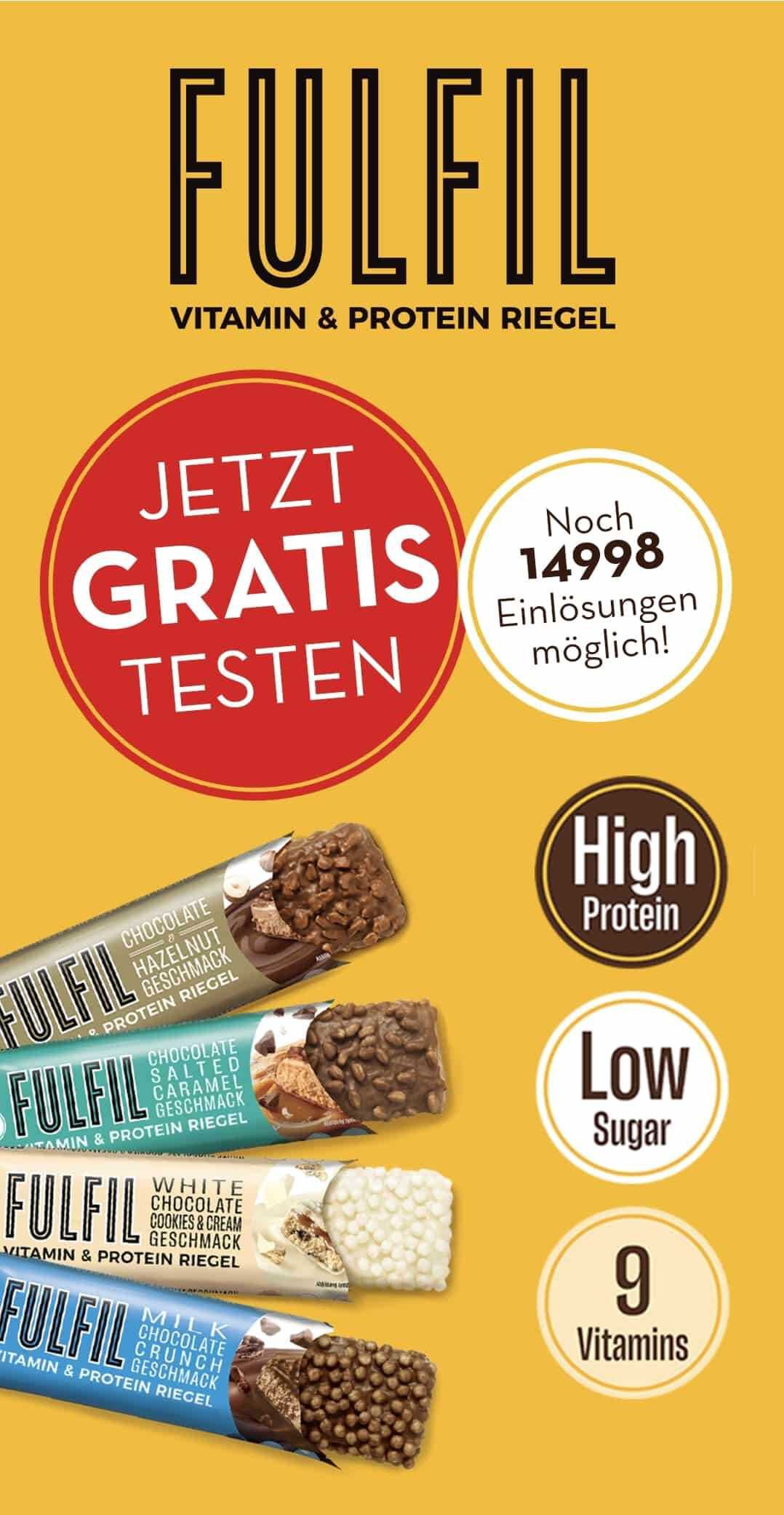 FULFIL Vitamin & Protein Riegel GRATIS bis zum 30.11.2024 verlängert