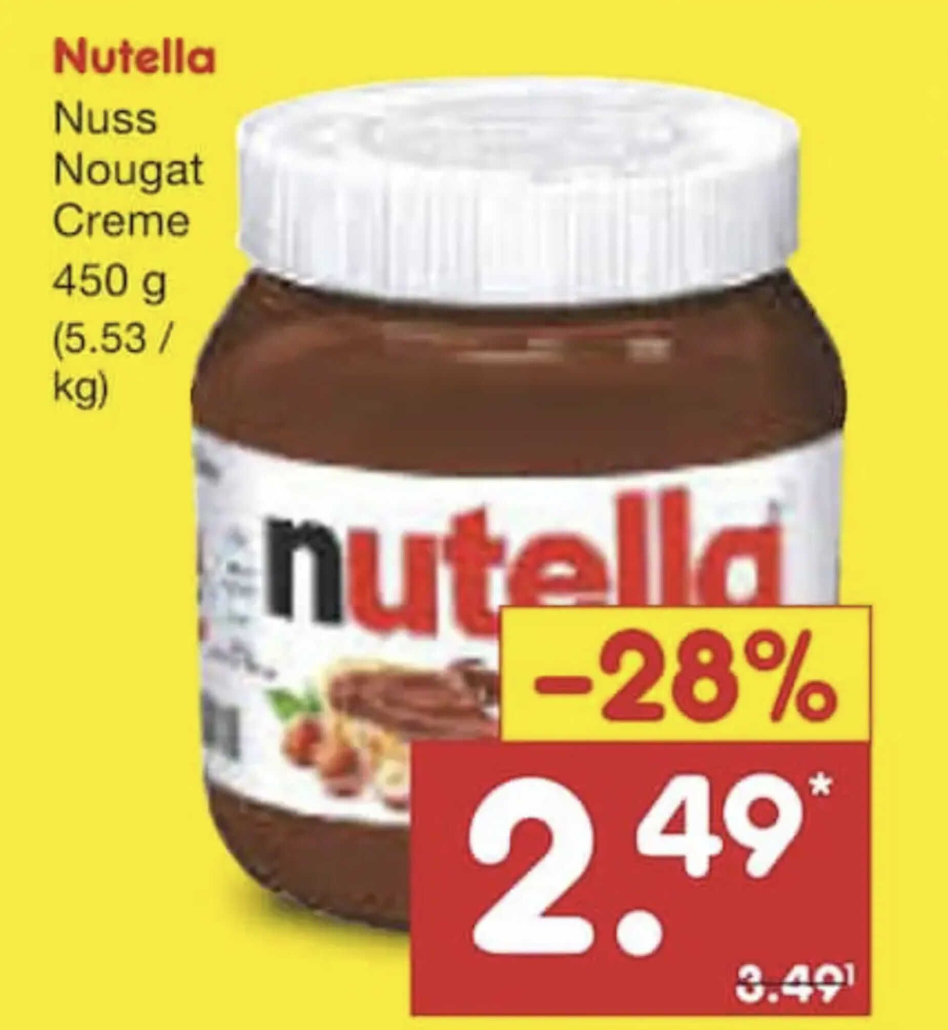 [lokal Netto MD] Nutella 450g für 2,49€ statt 3,49€