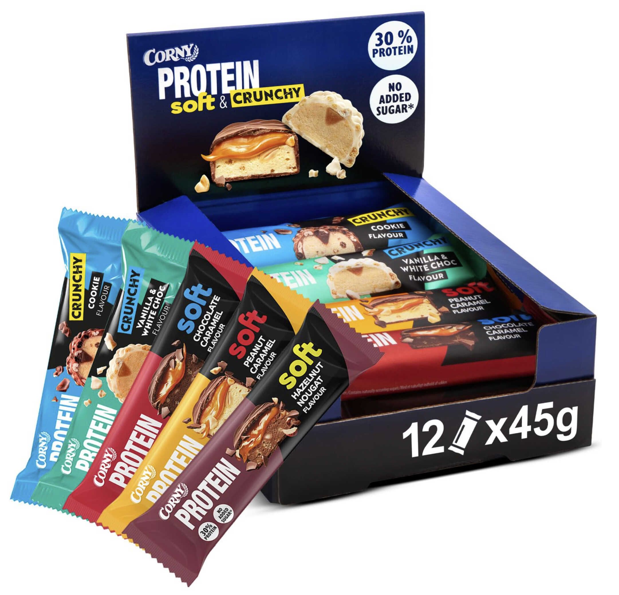 Corny Protein Soft & Crunchy 12er Mix Pack 30% Eiweiß ab 21,73€ statt 24,99€