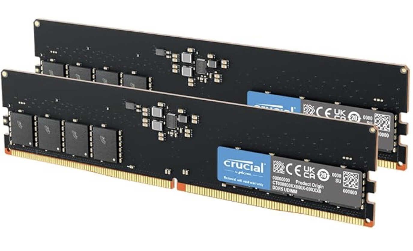 Crucial RAM 32GB Kit (2x16GB) DDR5 5200MHz Desktop Arbeitsspeicher für 79,99€ statt 101,87€