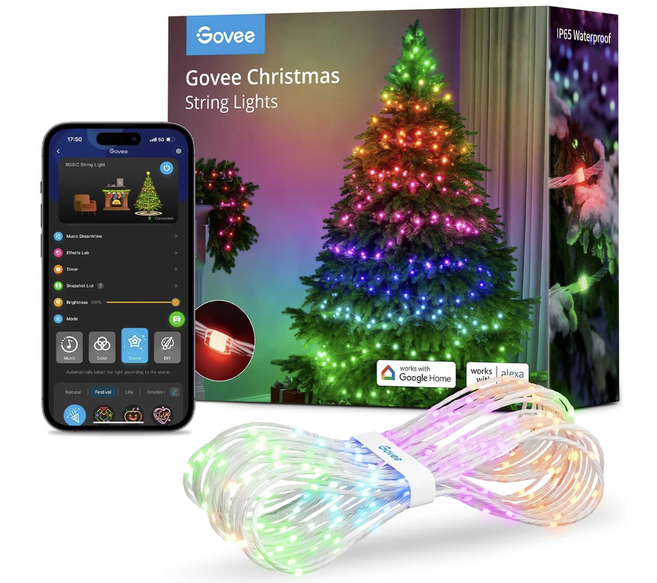 Govee Christmas lights, RGBIC Weihnachtsbeleuchtung Außen 20M für 64,99€ statt 74,99€