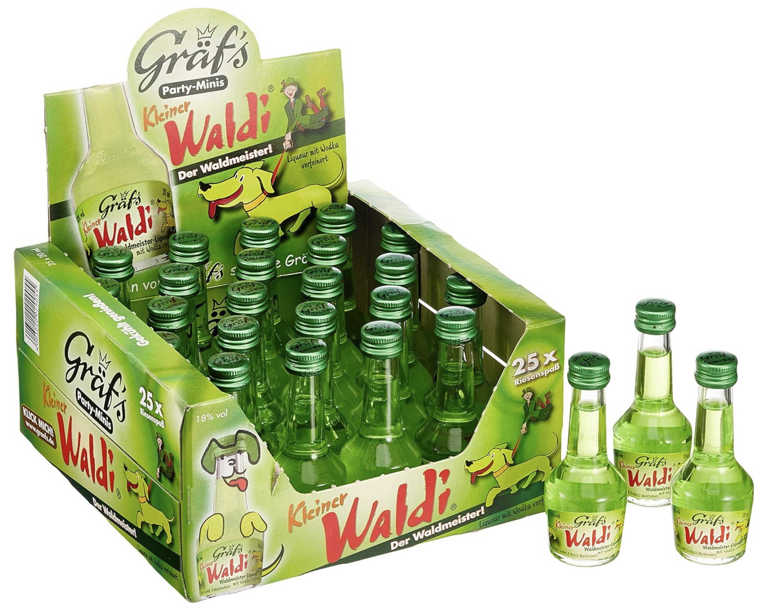 25x 20ml Gräfs Kleiner Waldi Waldmeister Likör für 9,99€ statt 12,95€