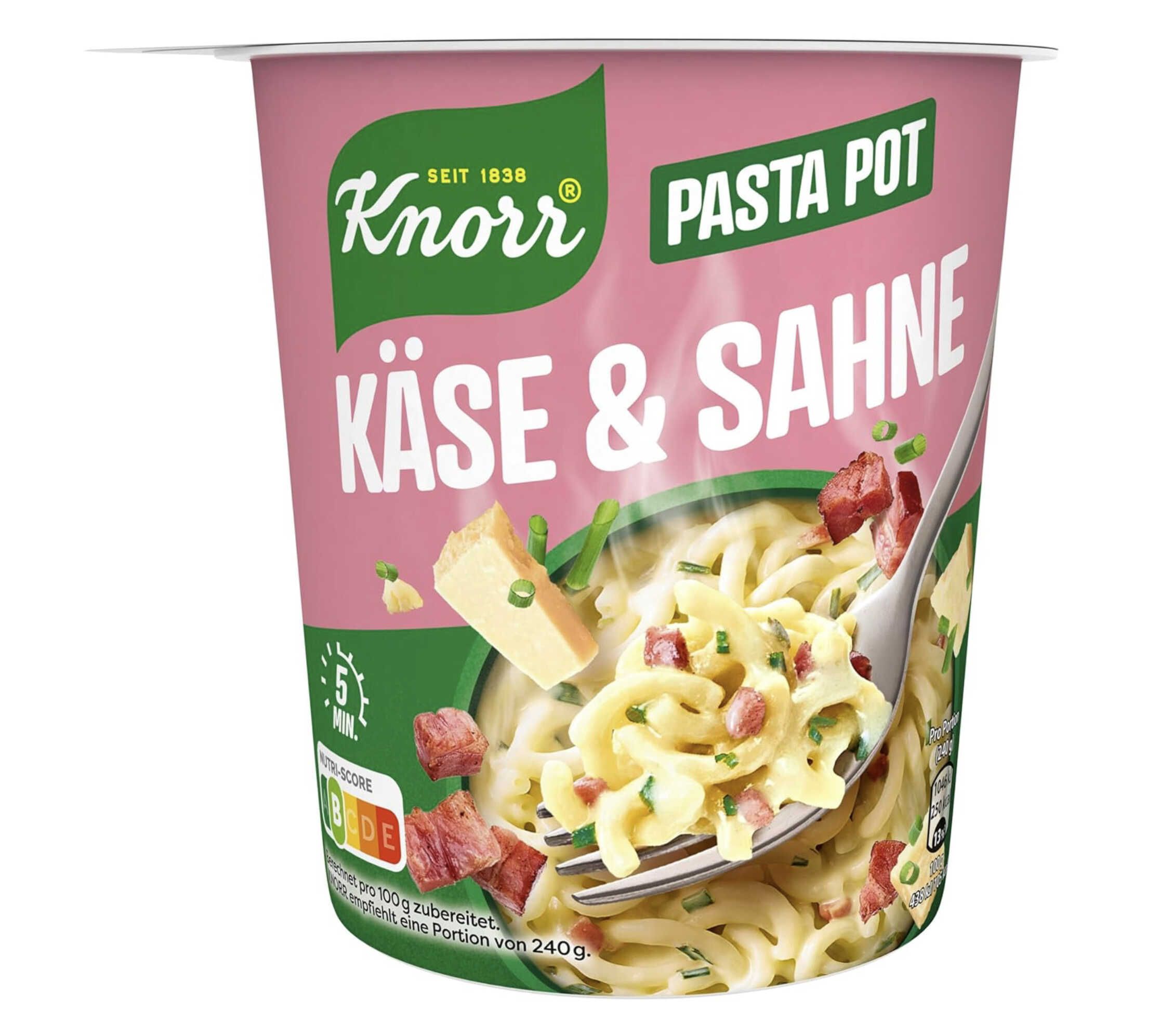 Knorr Pasta Snack Pot Käse & Sahne leckere kleine Mahlzeit für 0,85€ statt 0,99€