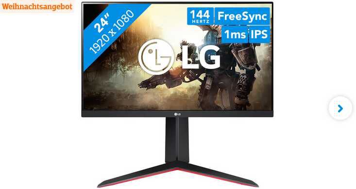 LG UltraGear 24GN65R B Gaming Monitor 99€ statt  128,97€