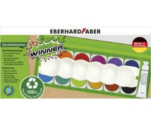 Eberhard Faber 578313   Wasserfarbkasten Green Winner, 12 Farben mit Deckweiß und Pinselfach  Für 5,53€ PVG 9,14€