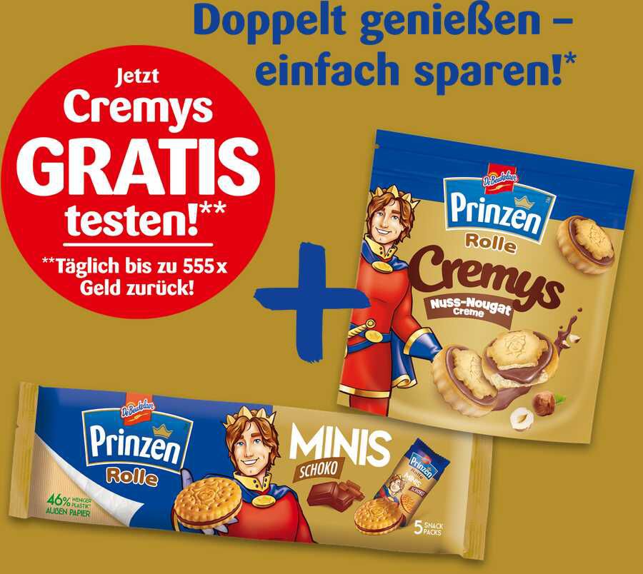 Prinzen Rolle 2 für 1: Cremys gratis testen