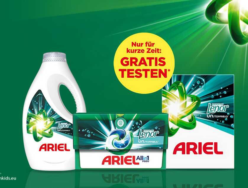 Ariel Touch of Lenor Unstoppables gratis testen