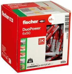 Fischer Duopower 6 x 50 mm Universaldübel, 100 Stück für 6,14€ statt 7,70€