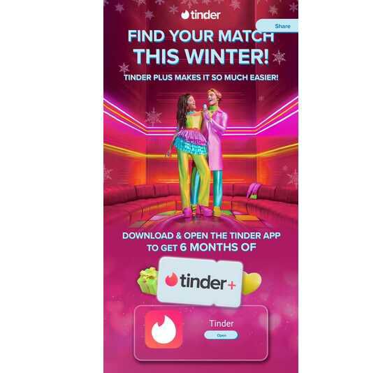 6 Monate Tinder Plus über Huawei App Gallery KOSTENLOS