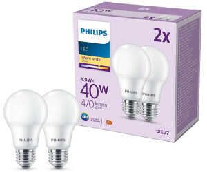 Philips Classic LED E27 Lampe, 40W, matt, warmweiß, nicht dimmbar, Doppelpack  Für 3,99€ PVG 8,94€