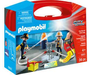 PLAYMOBIL 5651 City Action Mitnehm Feuerwehrset mit funktionsfähiger Wasserpumpe für 10,17€ PVG 14,99€