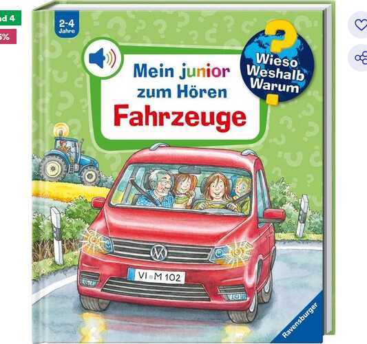 Wieso? Weshalb? Warum? Mein junior zum Hören, Band 4: Fahrzeuge (Soundbuch) 7,99€ statt  14,99€