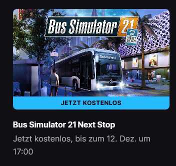 Gratis bei Epic: Bus Simulator 21 Next Stop