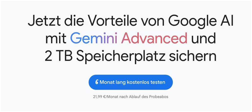 6 Monate Google One AI Premium Abo | inkl. 2TB Cloudspeicher (NUR für Samsung S25 Besitzer)