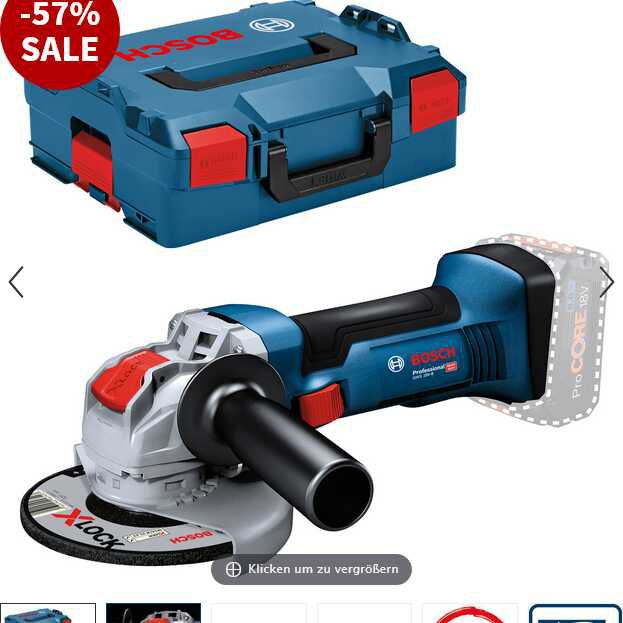 Bosch Professional Akku Winkelschleifer GWX 18V 8 125 mm Solo in L BOXX 116,99€ statt  156,80€