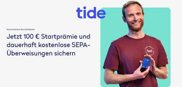 Kostenloses tide Geschäftskonto: 100€ Startguthaben sichern