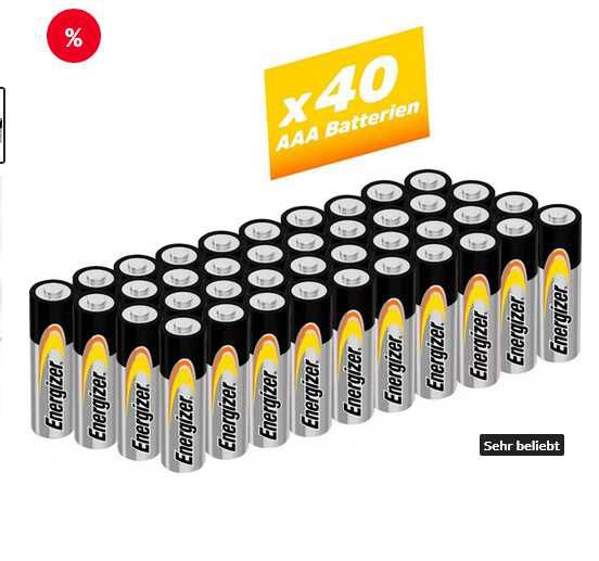 40er Pack Energizer AAA LR03 Batterie Alkaline Power Micro (mit Otto UP Lieferflat) 11,99€ statt  21,99€