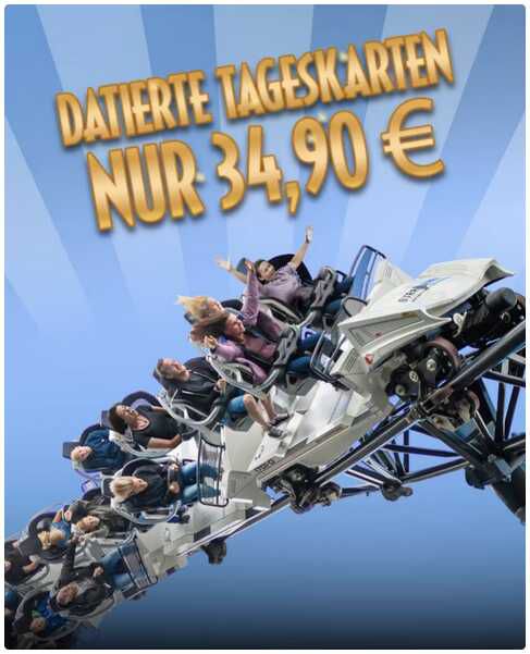 Moviepark: Tageskarten zum Sonderpreis von 34,90€ statt  57,90€