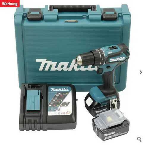 Makita Akku Schlagbohrschrauber DHP485RFE 199€ statt 270€