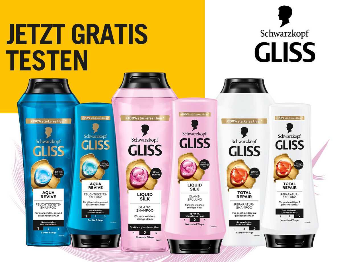 Shampoo oder Spülung von Gliss gratis testen