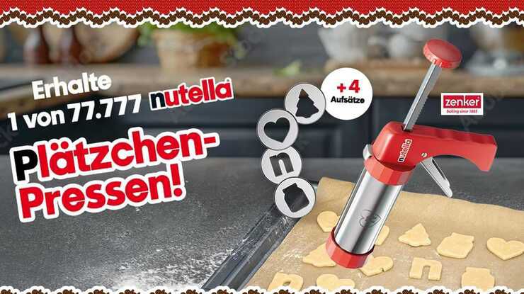 Gratis Plätzchen Presse beim Kauf von Zwei nutella Aktionsgläser (450 g oder 750 g)