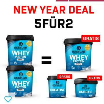 5Für2 Protein Powerpack mit Gratis Whey + Creatine + Omega 3  84,80€