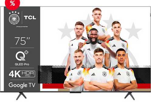 TCL 75C61BX1 75 Zoll, QLED Pro, 4k HDR Pro, 120Hz, Dolby Vision 738,98€ statt  856€