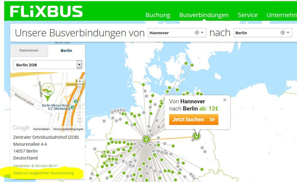 Flixbus Karte