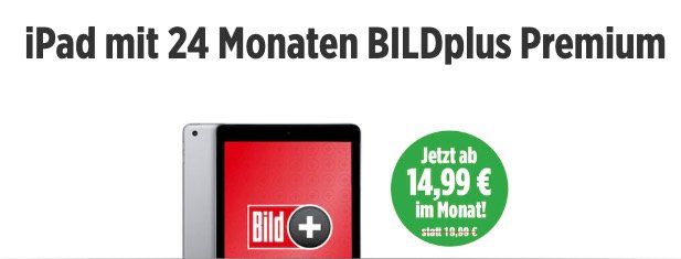 BILDplus Premium 24-Monats-Abo Für 14,99€ Mtl. + Gratis Apple IPad 2018 ...