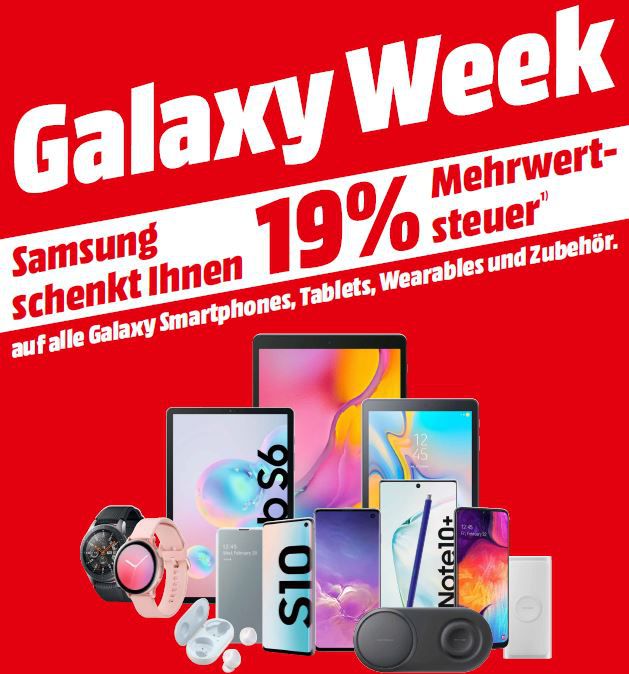 Saturn & Media Markt Samsung 19 Mehrwertsteuer Aktion z.B Samsung