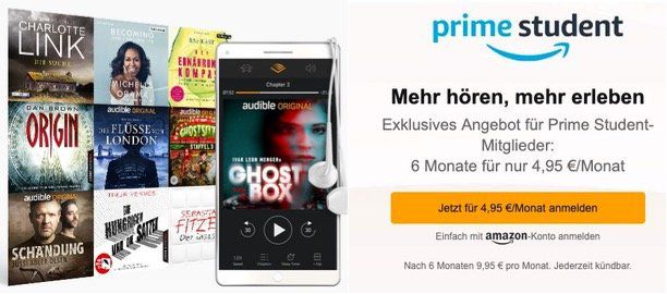 Studenten Mit Prime Student Können 6 Monate Audible Zum Halben Preis ...