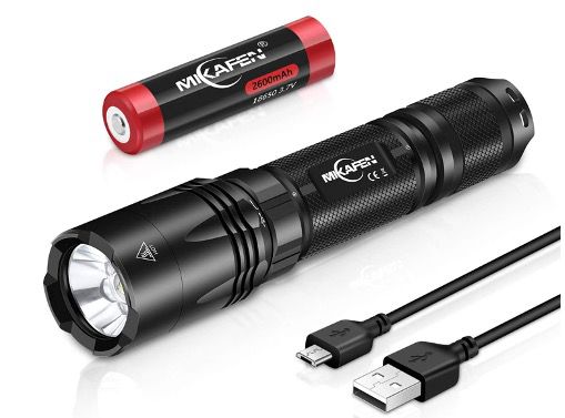 Mikafen Led Taschenlampe Mit 1200 Lumen Und 4 Modi Inkl 2600mah Li Ion