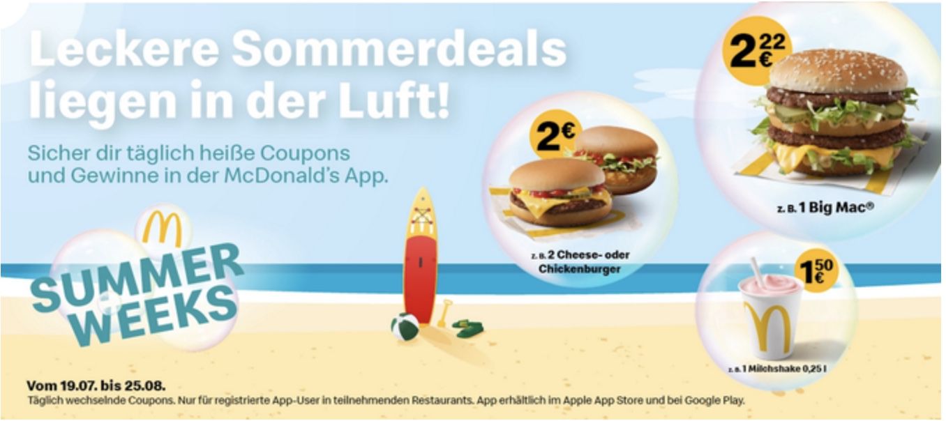 McDonalds Gutscheine 2021 mit vielen neuen Coupons - nur in der APP